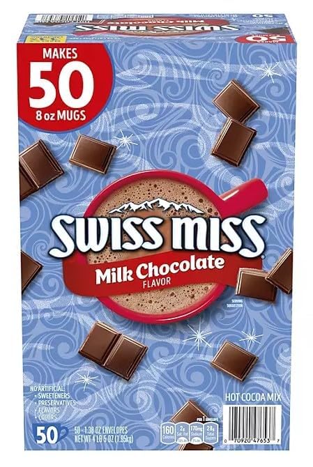 POGALIGHT Hot Chocolate Mix – 50-Count Milk Chocolate Packets, 0.03 Ounce Each, Perfect Anytime Treat