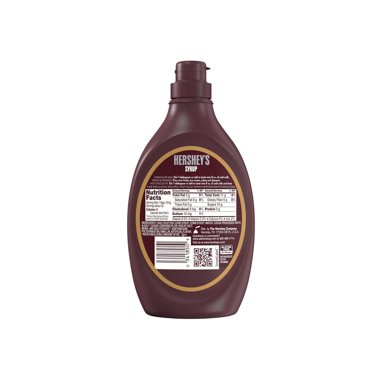 HERSHEYS Special Dark Syrup - Mildly Sweet Chocolate Syrup - Pack of 4 - 22 Oz