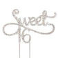 Honbay Sweet 16 Cake Topper Enhanced Sparkly Crystal Rhinestones Cake Topper Cake Decoration For 16Th Birthday Party (Silver)