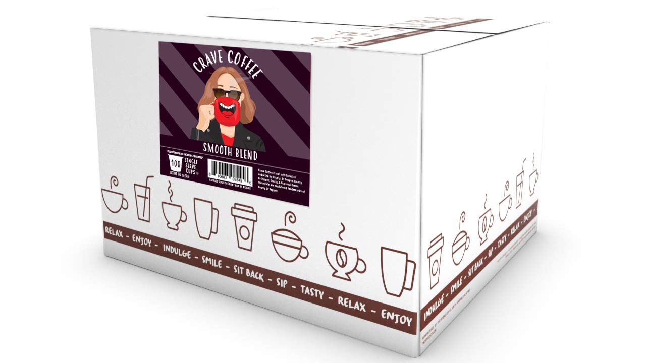 Crave Beverages Colombian Medium Roast Coffee Pods for Keurig, 100 Count, Smooth Blend