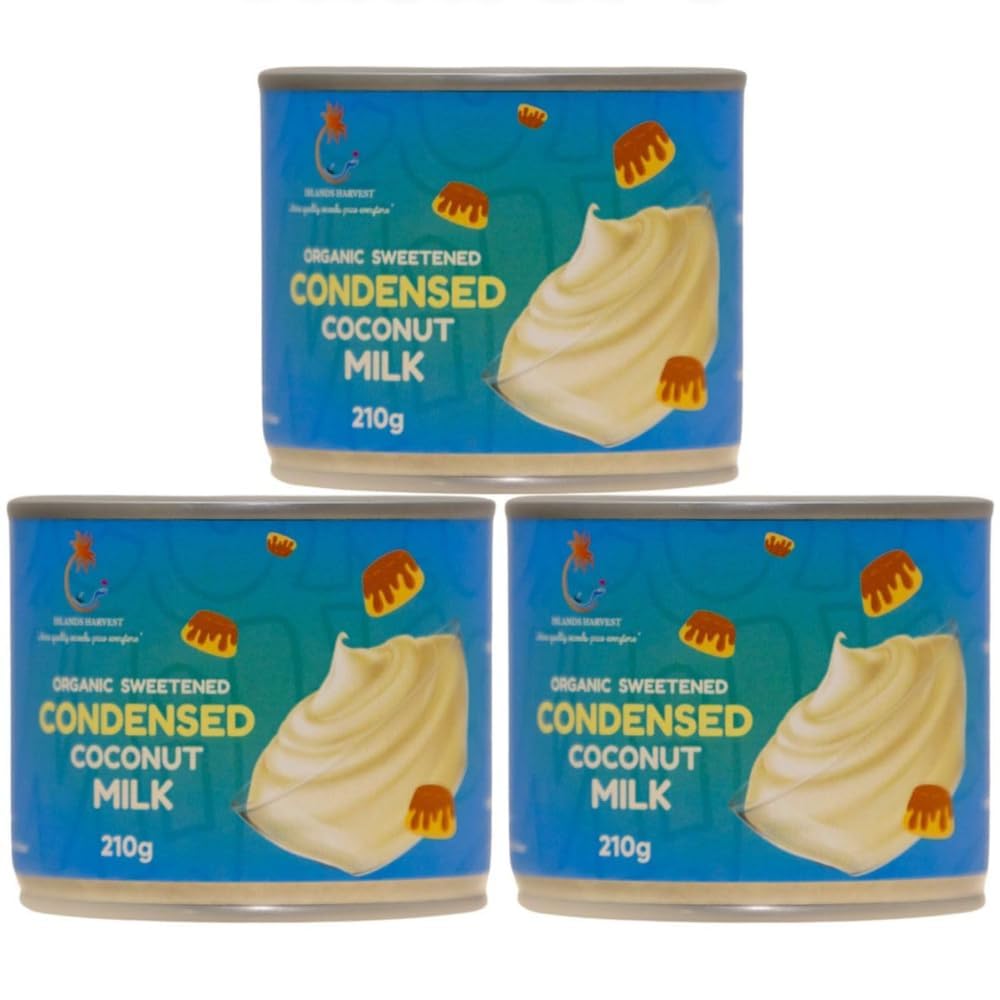 Islands Harvest Sweetened Condensed Coconut Milk Pack of 3 - Gluten-Free, Non-GMO, Vegan Milk - Rich and Tasty Coconut Flavor - 