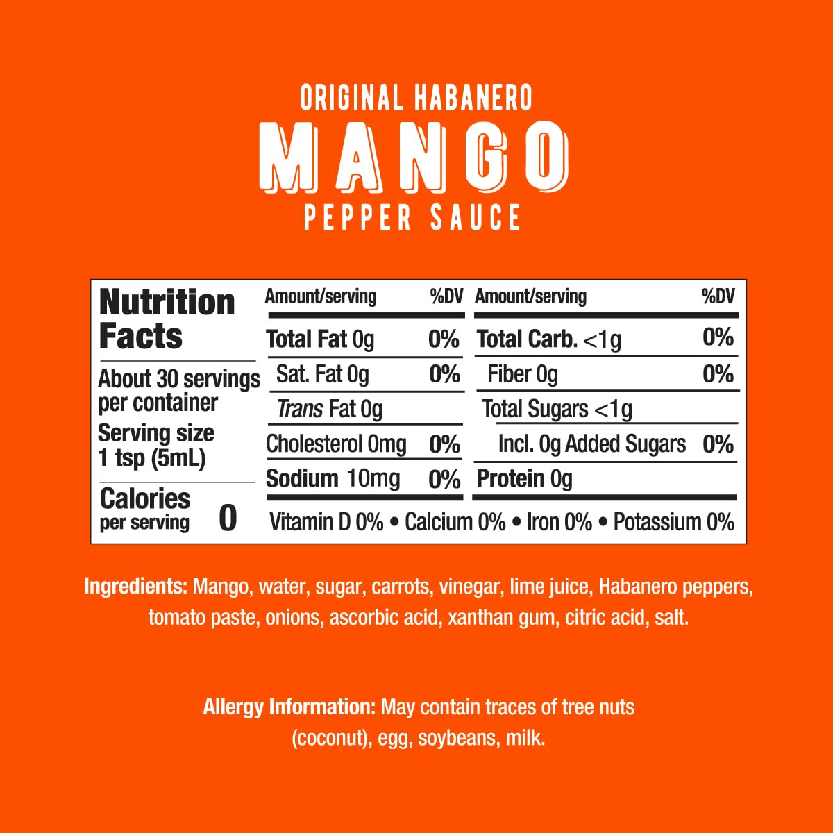 Melindas Mango Habanero Hot Sauce - Sweet & Mild Mango Habanero Sauce Made With Real Mango, Fresh Peppers, Vinegar, Carrot & Lim