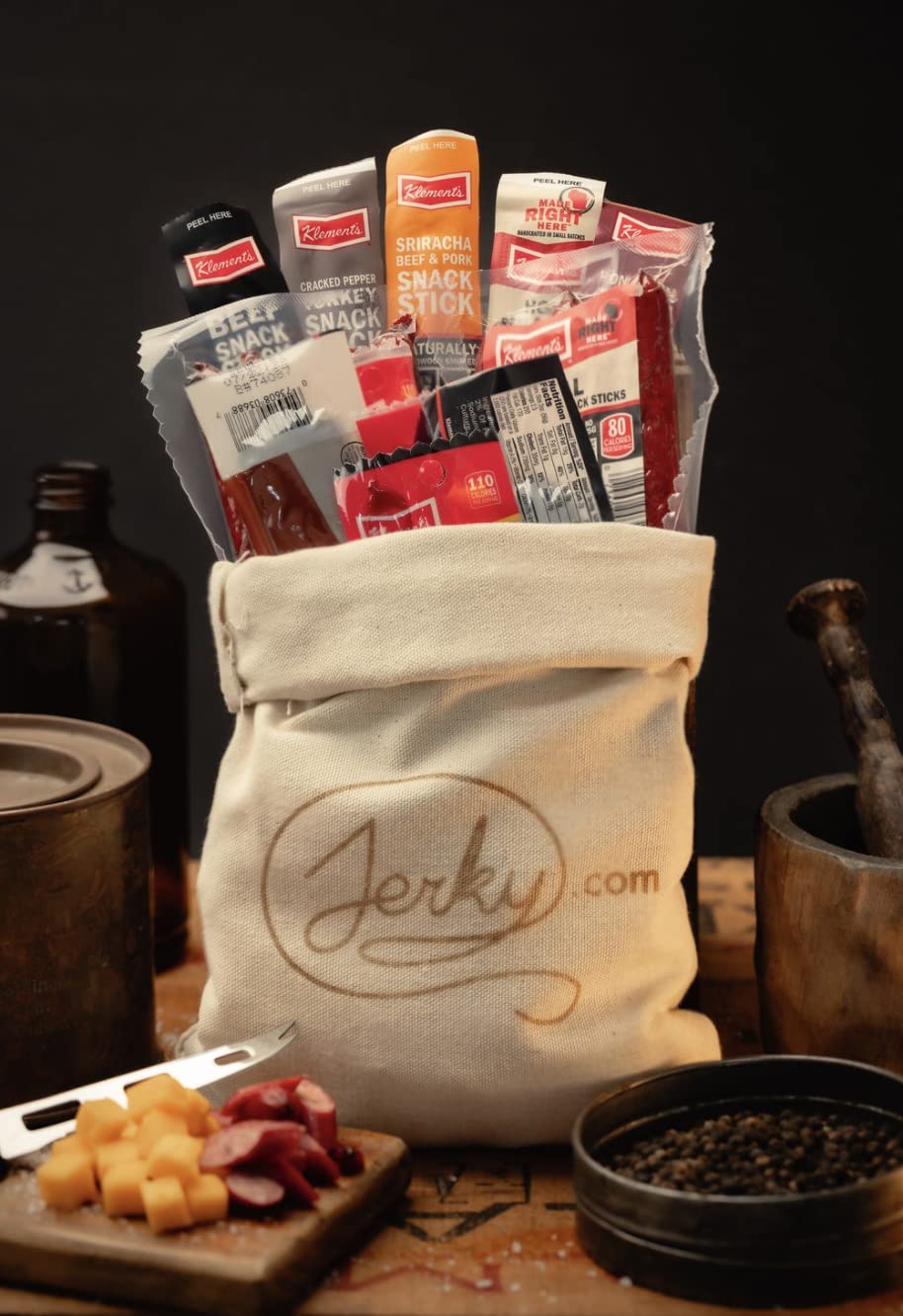 Jerky Gift Basket For Men - 52Pc Jerky Variety Pack Of Beef, Pork, Turkey, & Ham Snack Sticks - High Protein Healthy Snack - Uni