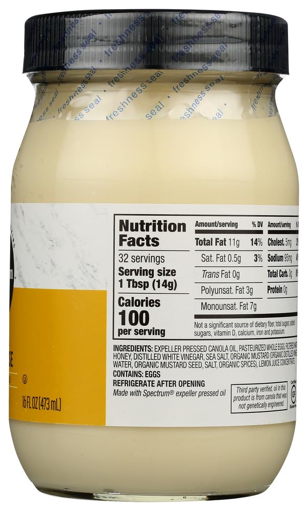 Spectrum Canola Mayonnaise, 16 Ounce - 12 per case.12