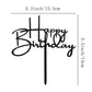 Black Happy Birthday Cake Toppers. Sparkling Black Birthday Cupcake Picks. Cake Birthday Party Decorations