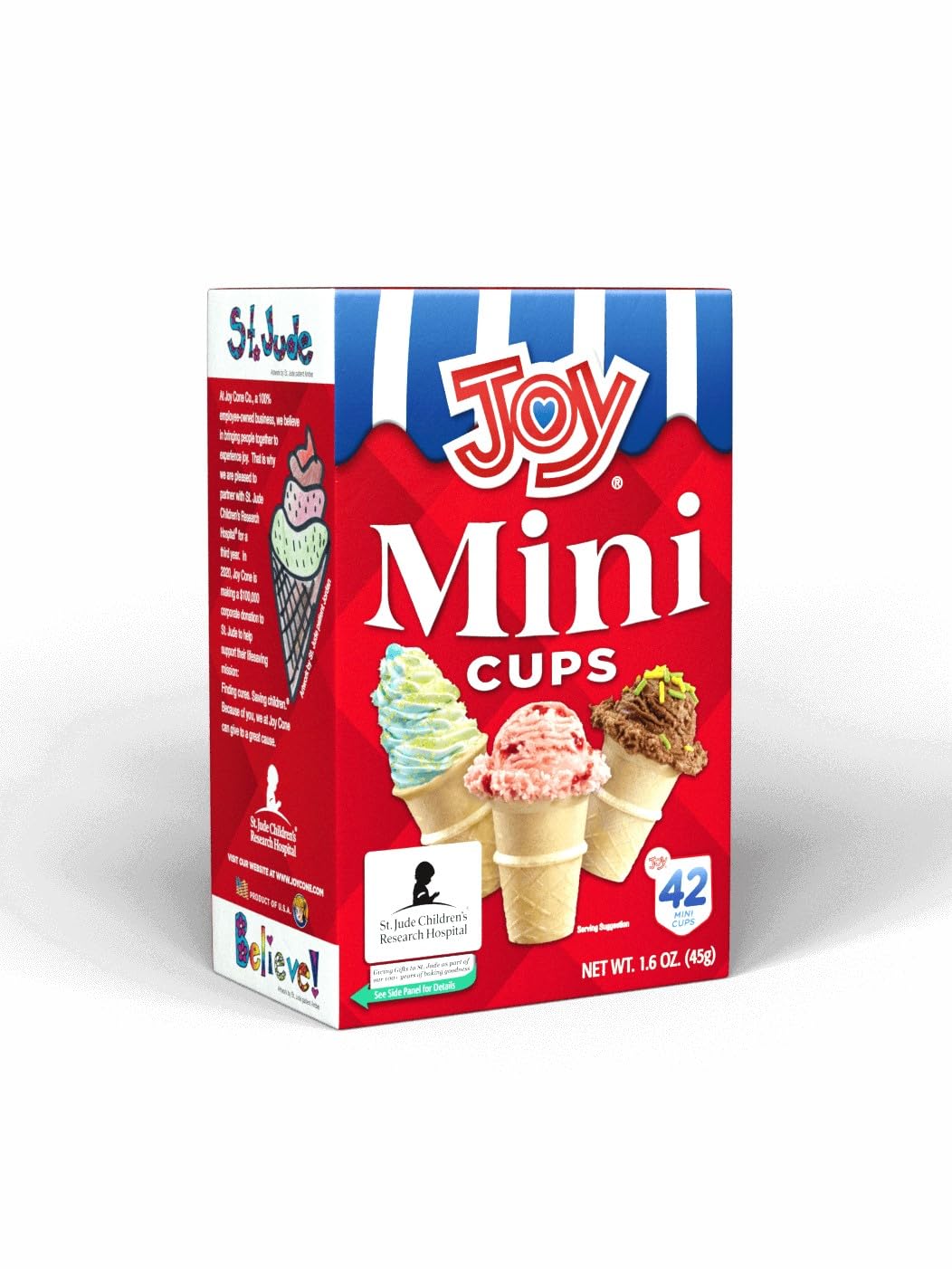 Joy Mini cups Miniature Ice cream cones For Kids Desserts cupcake cones cake Pops 42 count (1 Box42 cones)