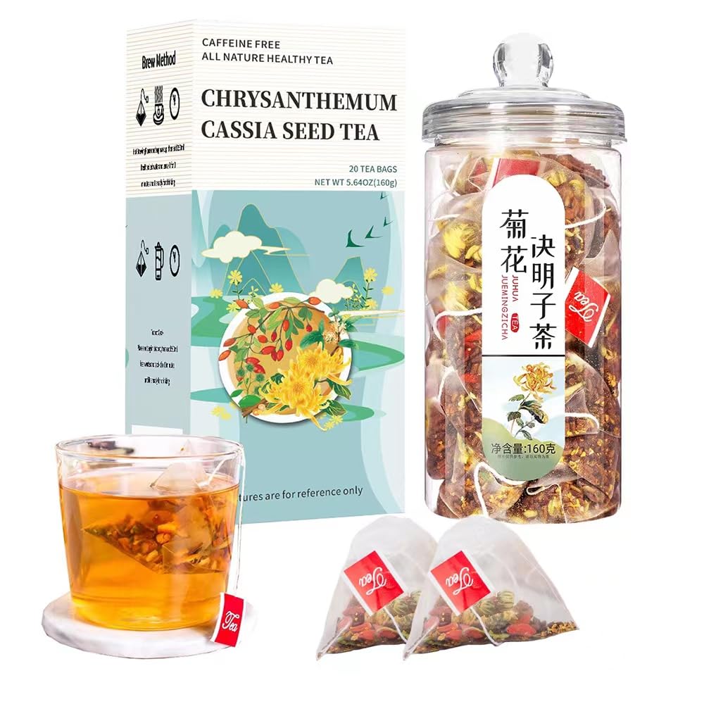 Chrysanthemum Cassia Seed Tea Bags, Chinese Eye Liver Tea, Burdock Root Wolf-Berry Honeysuckle Osmanthus Mixed Herbal Floral Tea