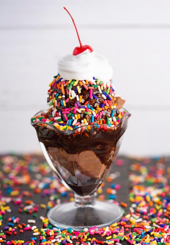 Rainbow Sprinkles - 1.6 Pounds - Ice Cream Sundae Toppings - Colorful Rainbow Jimmies For Cake Decorating, Baking, Cupcakes, Cookies