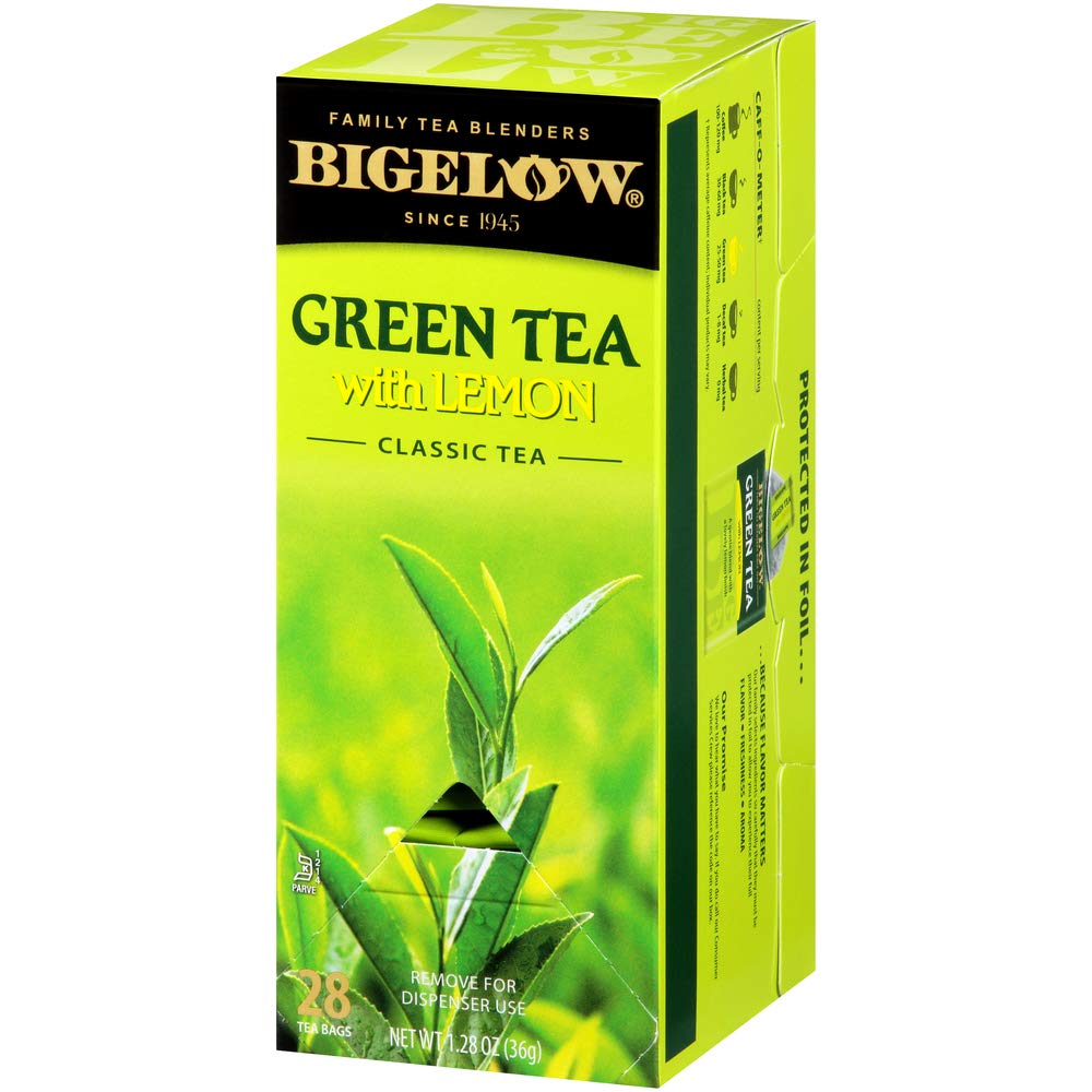 Bigelow Green Tea With Lemon Tea Bags 28-Count Boxes (Pack Of 6) Green Tea Bags With Lemon Peel And Natural Flavors Rich In Anti