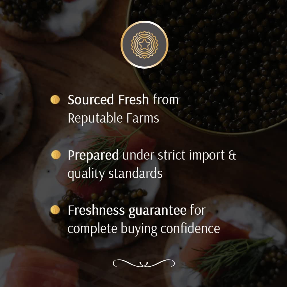 Olma Majestic Caviar Gift Set - 8 Oz (224G) Of Caviar, Includes Kaluga Royal, Siberian Osetra Aurora, White Sturgeon, Paddlefish