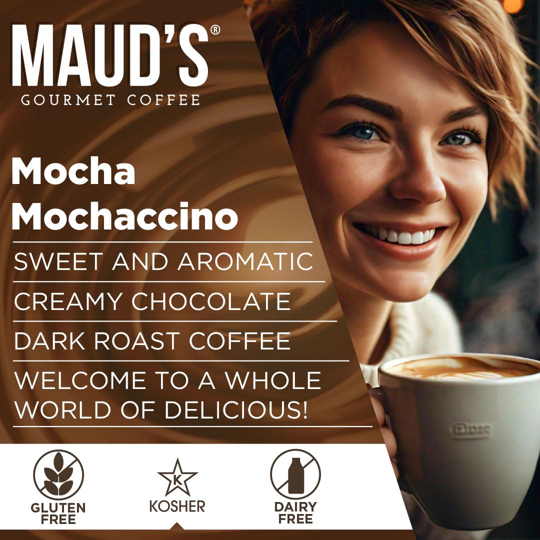 Maud'S Chocolate Mocha Cappuccino Coffee Pods, 36Ct - Mochaccino Mocha Flavor - Made With Gourmet Arabica Coffee, Recyclable Pod