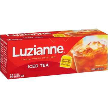 Luzianne Iced Tea Bags, Family Size, Unsweetened, 24 Count Box, Specially Blended For Iced Tea, Clear & Refreshing Home Brewed S