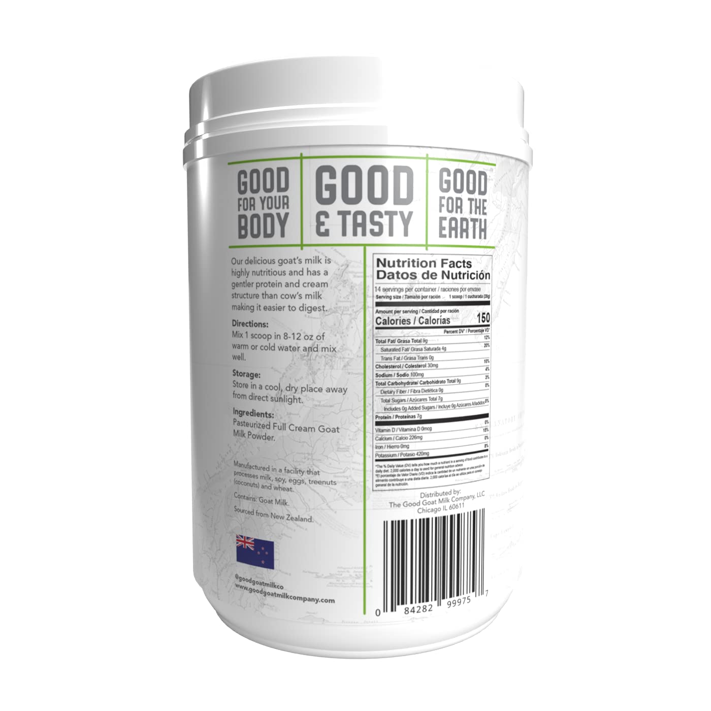 New Zealand Full Cream Goat Milk Powder (Natural) - 14Oz