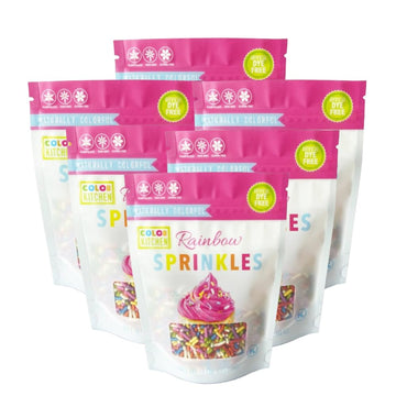 Color Kitchen Natural Rainbow Sprinkles Ingredients Baking Cake Decorations, Ice Cream, Cookie, Artificial Dye-free, Plant-Based