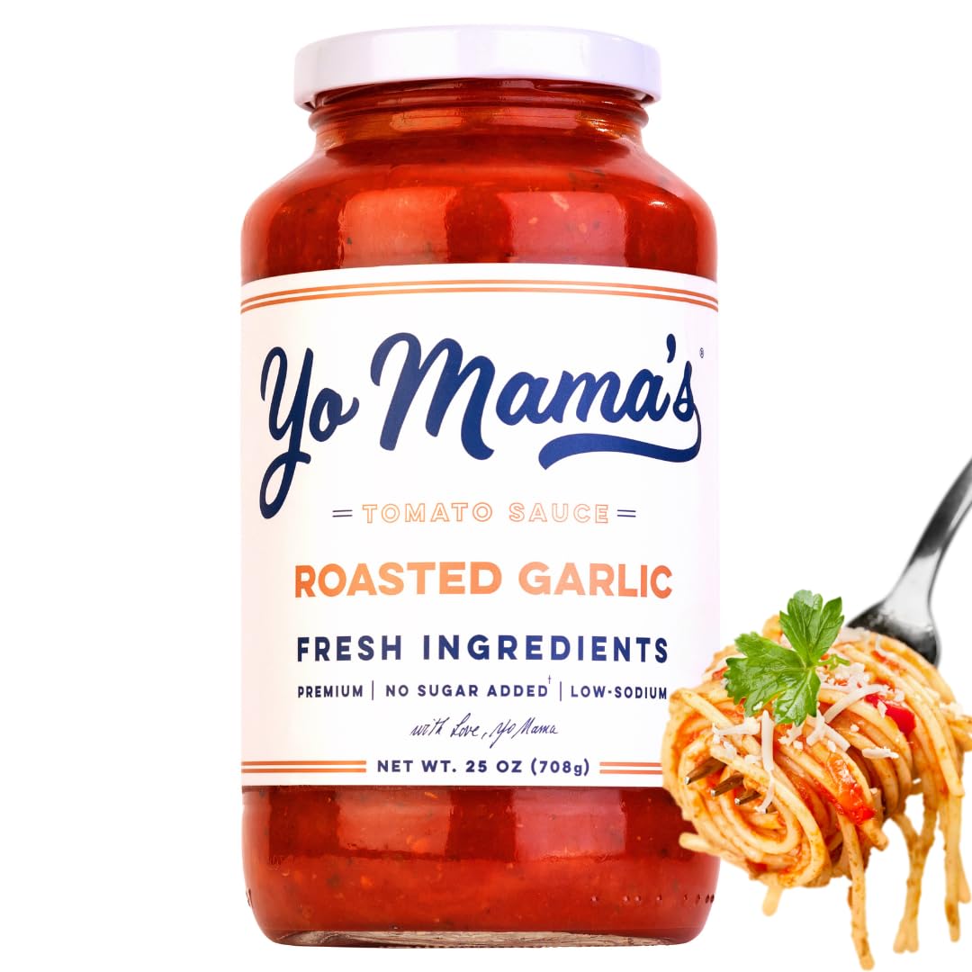 Yo Mama'S Foods Keto Roasted Garlic Pasta Sauce - Pack Of (1) - No Sugar Added, Low Carb, Low Sodium, Vegan+Gluten Free, Paleo F