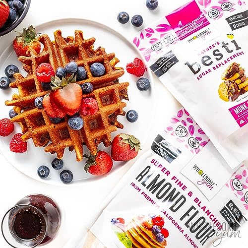 Wholesome Yum Besti Natural Sugar Substitute - Keto Granulated Monk Fruit Sweetener Blend With Allulose (No Erythritol) - Non GMO  Zero Calorie  Zero Carb  Sugar Free  No Aftertaste (12 oz  2 Pack)