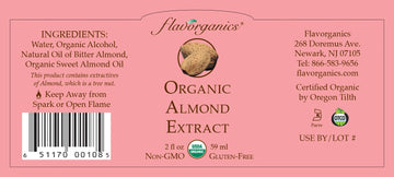 Flavorganics Organic Almond Extract, 2 Ounce (2 Pack)