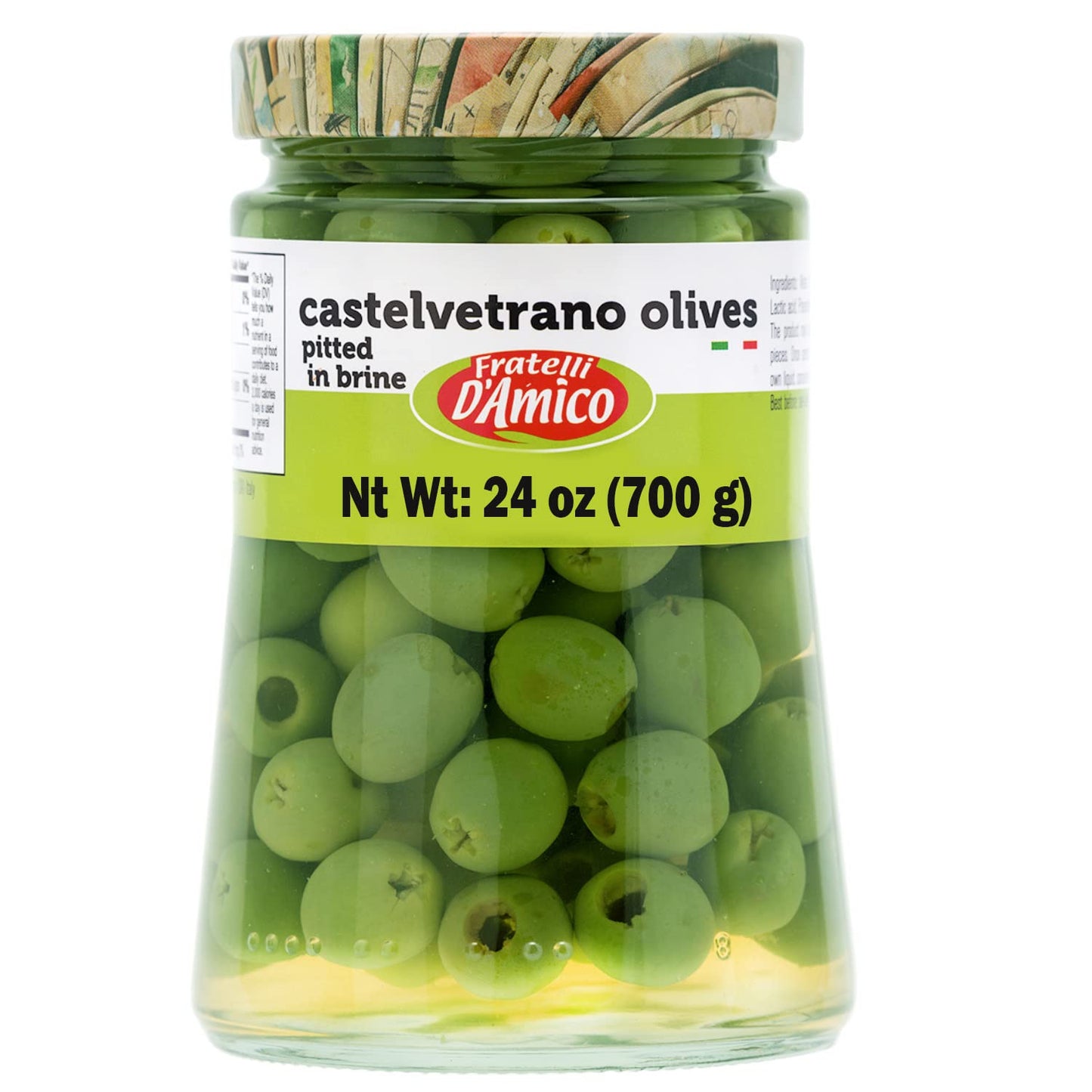 FRATELLI DAMICO Castelvetrano Green Olives, Premium Quality, 24 oz, Imported from Italy
