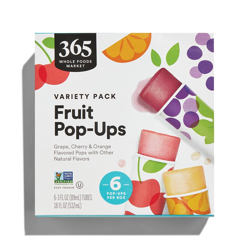 365 By Whole Foods Market, Fruit Pop-Ups Grape, Cherry, Orange, 18 Fl Oz