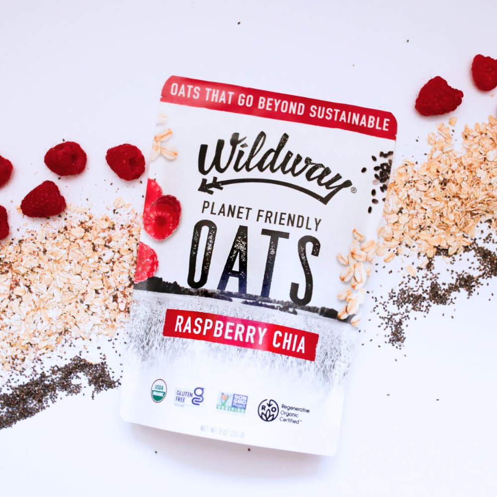 Wildway Organic Rolled Oats, Overnight Oats | Glyphosate-Free, Gluten-Free Oatmeal | Non-GMO, Plant-Based Protein | Regenerative