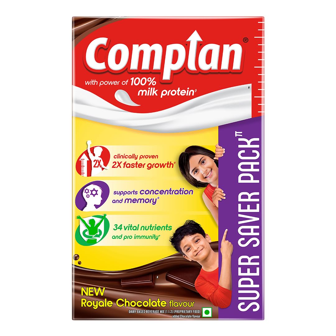 Complan Nutrition Drink Powder For Children  Royale Chocolate Flavour  750 G Carton | Nutrition Drink For Kids With Protein & 34 Vital Nutrients