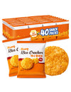 Crispy Honey Snow Flower Rice Crackers, Individually Wrapped Korean Rice Snacks, Crunchy Sweet Rice Crackers, 40 Pack