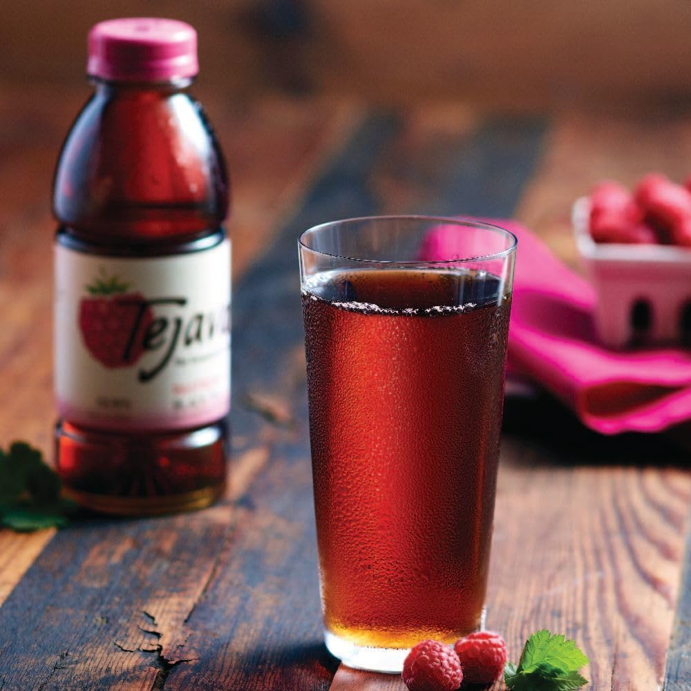 Tejava Unsweetened Raspberry Black Iced Tea, 16.9Oz Pet Bottles, Award Winning, Non-Gmo-Verified, From Rainforest Alliance-Certi