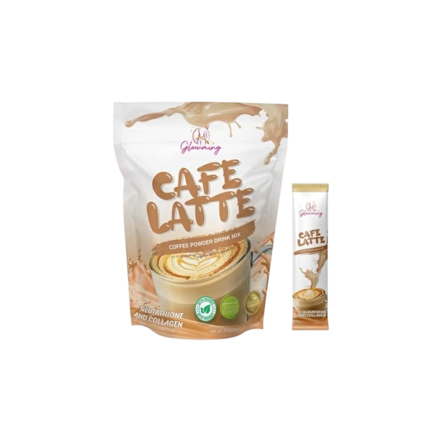 Cris Cosmetics Glowming Caf   Latte Coffee Powder Drink Mix - Glutathione & Collagen Blend (20g)