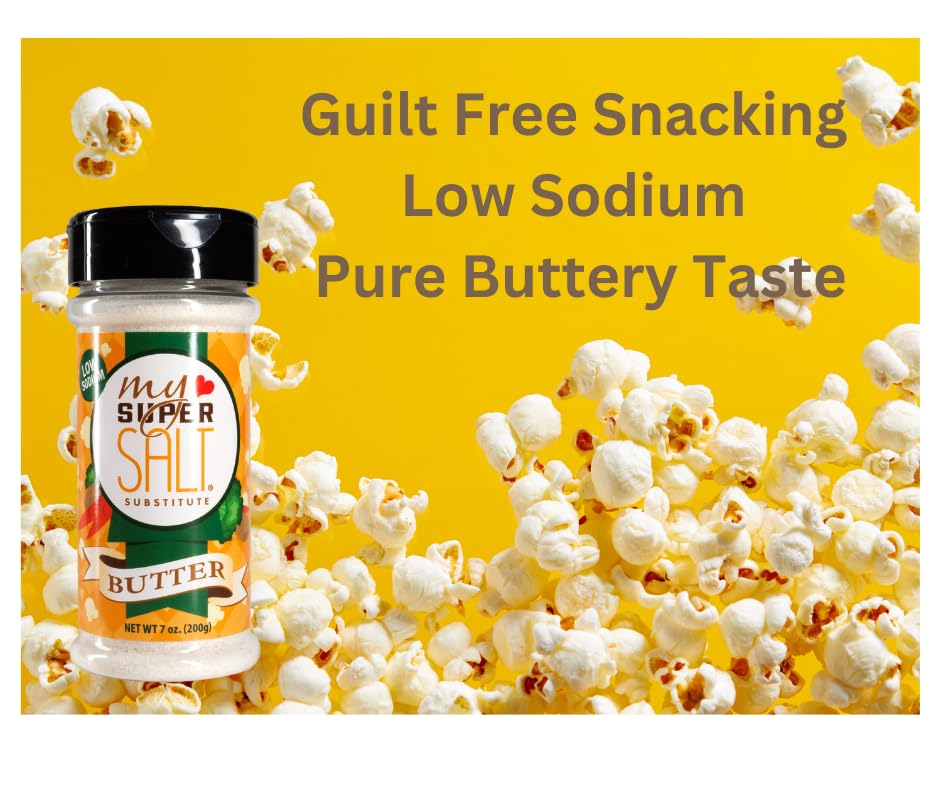 My Super Salt Butter - Functional Butter-Flavored Salt Substitute - 85% Less Sodium - Smart Nutrition + Comfort Food Flavor - 7