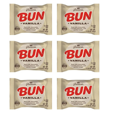 Pearsuns Vanilla Bun Bars, Individually Wrapped Real Milk Chocolate, 4.05 oz per bar, 6 Pack
