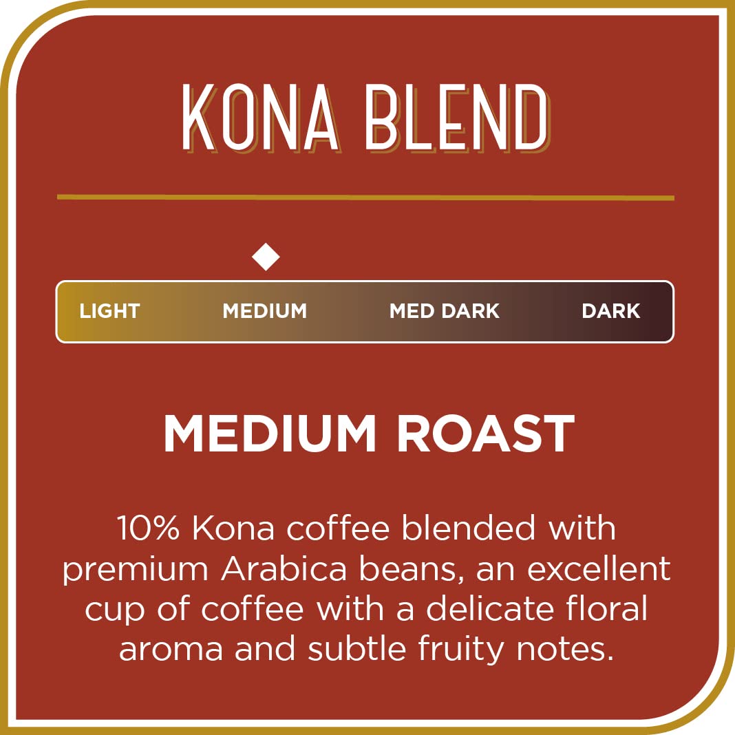 Don Franciscos Kona Blend Medium Roast Whole Bean Coffee, 10% Kona, (18 Oz Bag)