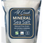 All Goods Products Mineral Sea Salt - Fine Grain  8 oz  100% Natural  Hand-Harvested  Loaded with 90+ Essential Minerals  30% Less Sodium  Kosher  Unrefined.