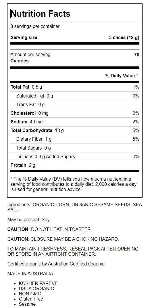 REAL FOODS Organic Sesame Corn Thins, 5.3 OZ