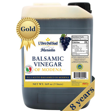 L'Oro Del Sud Ultra Premium,''Gold Label'' 8 year Aged Balsamic Vinegar of Modena, IGP Certified, Mariella, Make your own Glaze,