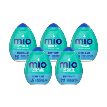 Mio Fit Water Enhancer - Berry Blast, Makes 18 Servings + Vitamins, 1.62 Oz Each, (Pack Of 5)