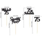 Gyufise 24Pcs Black Glitter 75Th Birthday Cupcake Toppers Hello 75 Seventy Five 75 Cake Toppers 75 Fabulous Cupcake Picks For 75
