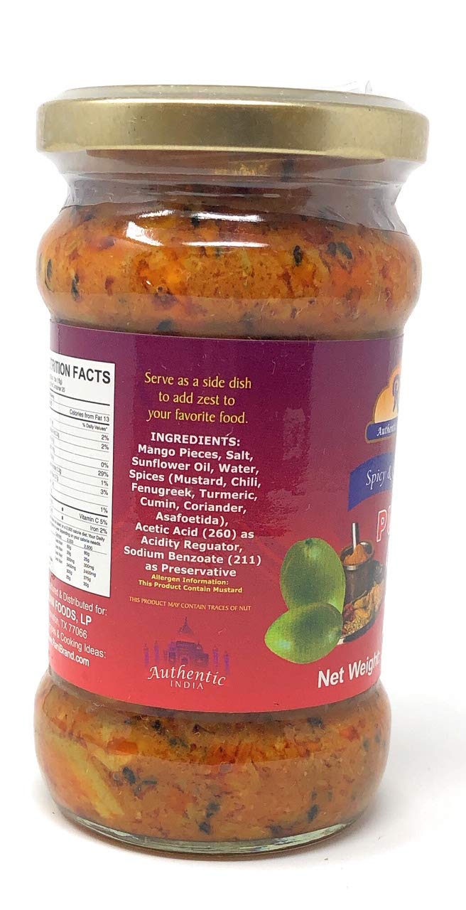 Rani Punjabi Mango Pickle Mild (Achar, Indian Relish) 10.5Oz (300G) Glass Jar ~ Vegan | Gluten Free | Non-Gmo | Kosher | No Colors | Popular Indian Condiment, Indian Origin