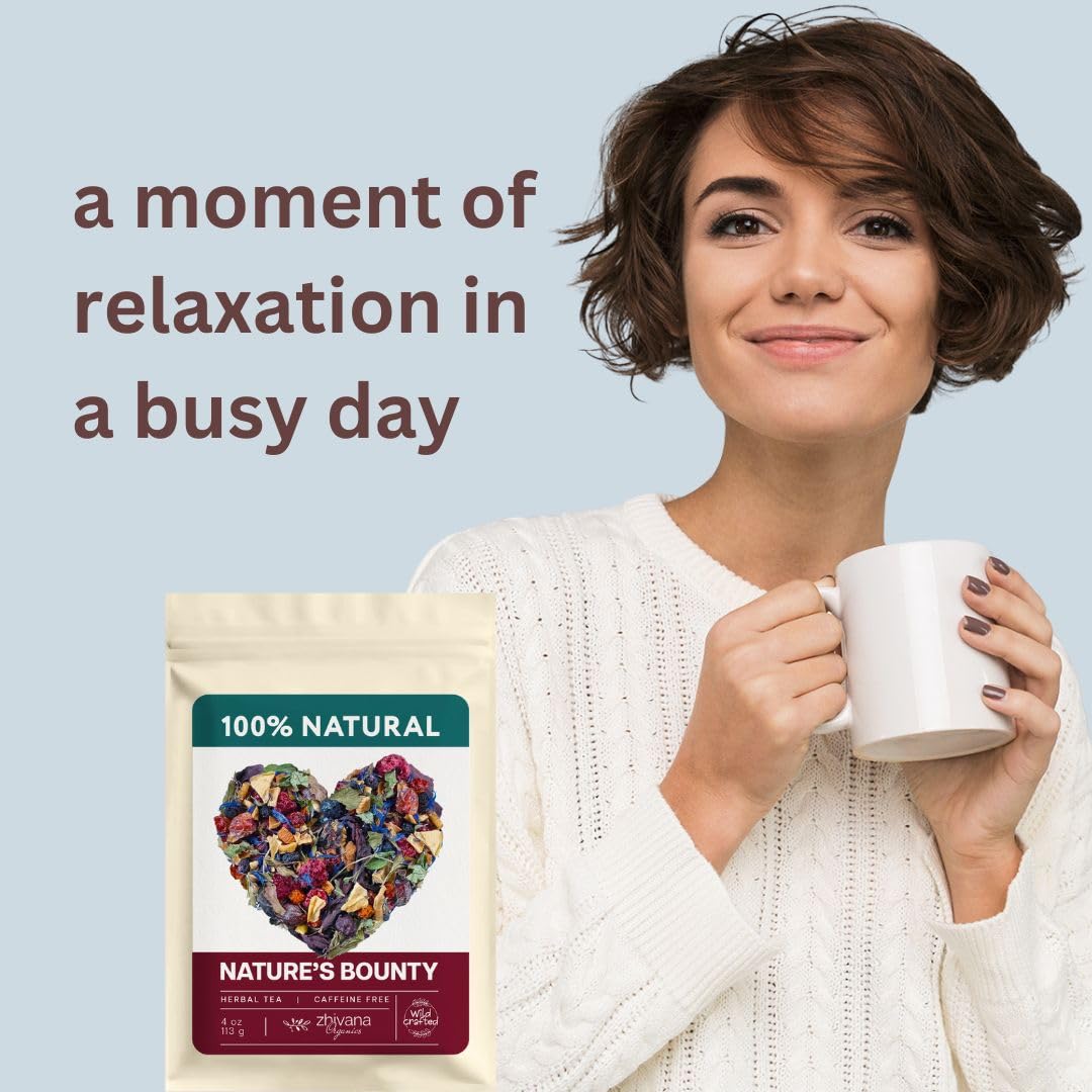 Fruit Tea Loose Leaf - Hot Or Cold Brew Herbal Tea - Christmas Tea, Holiday Tea - Wild Berry Natural Herbs Tea - Amazing Rich Fr