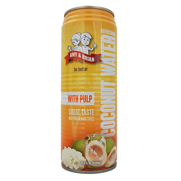 Amy & Brian Coconut Water With Pulp, 17.5 Fl Oz (Pack Of 12)