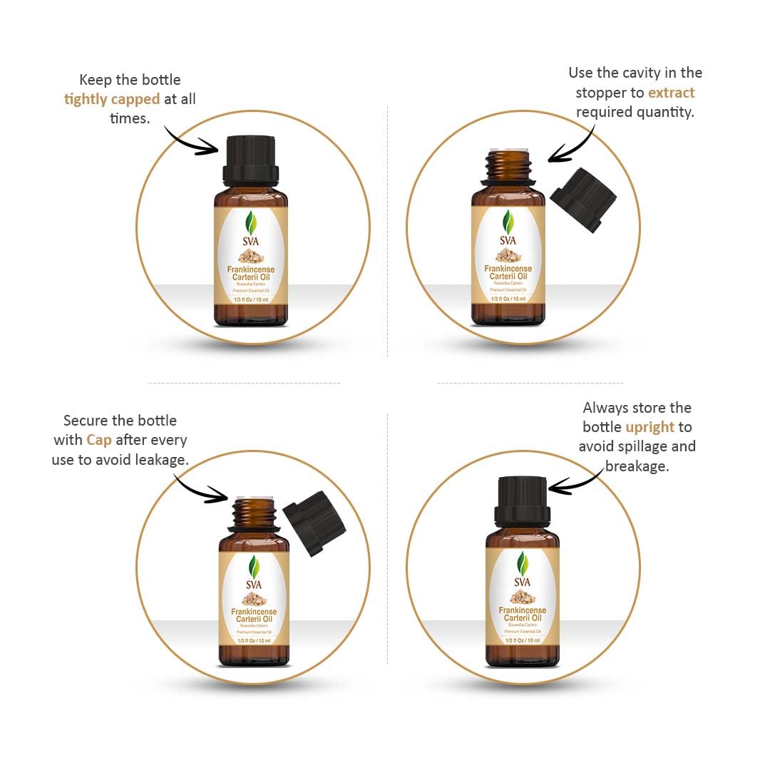 Sva Frankincense Essential Oil 1/3 Oz(Boswelia Carterii) -100% Pure, Natural, Undiluted, Therapeutic Grade For Skin & Hair Care,