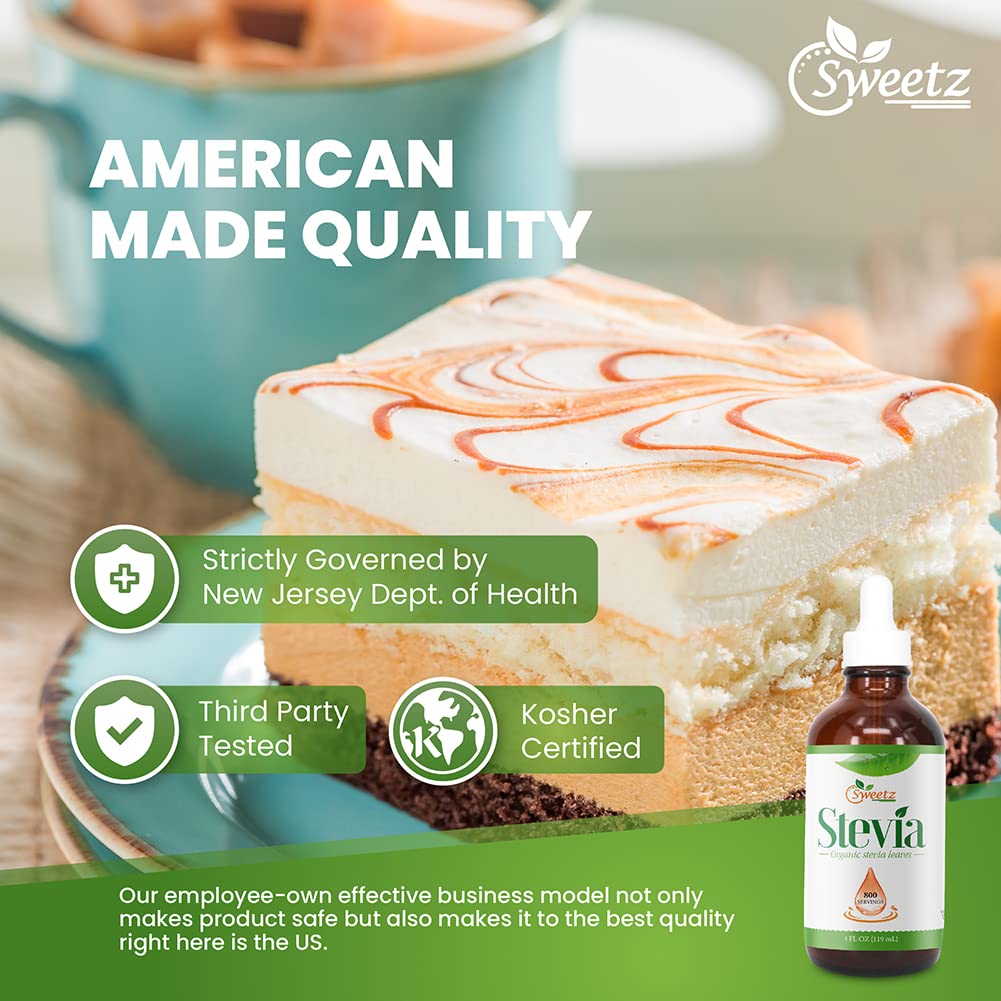G-Sweetz Liquid Stevia Drops - Made From Reb-D Rich Organic Stevia Extract - Concentrated Liquid Stevia Sweetener For Drinks, Fo