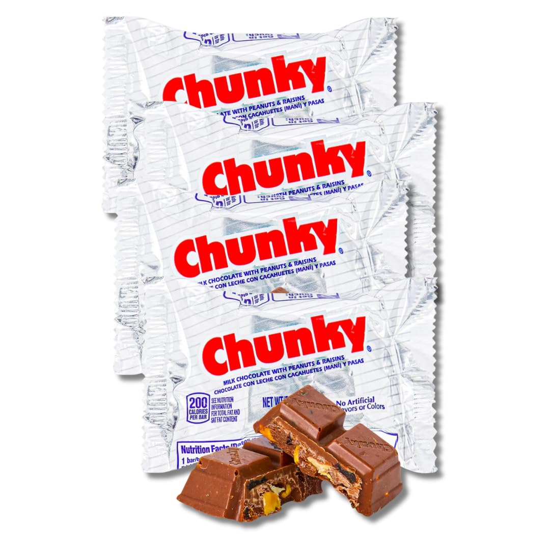 Classic Full Size Candy & Candy Bar Gift Packs By Lyza's Sweets & Treats (Pack of 4, Chunky Bar)