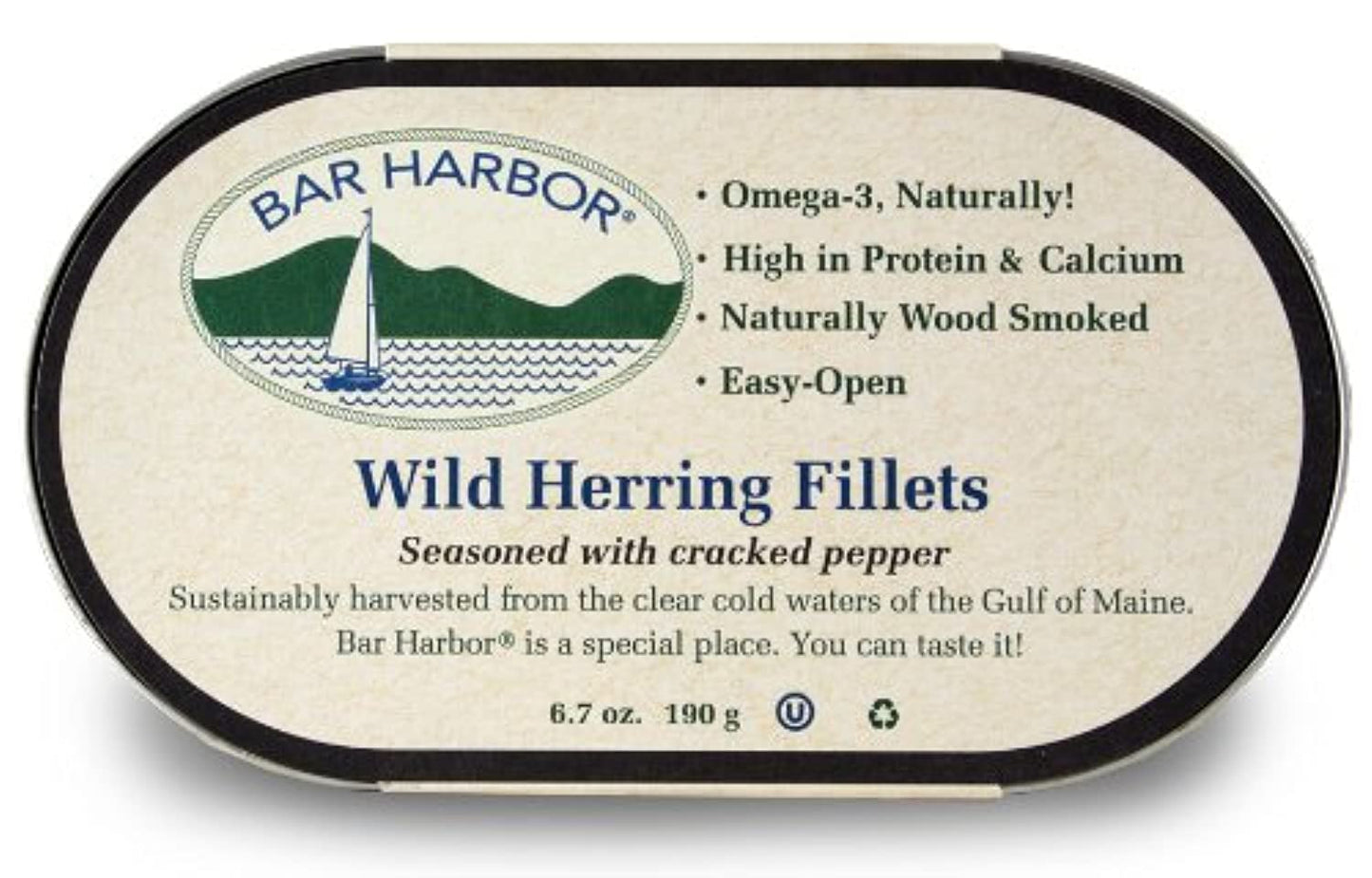 Bar Harbor Smoked Herring with Cracked Pepper, 6.7 Ounce, All Natural