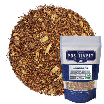 Organic Positively Tea Company Banana Bread Chai Rooibos Tea Loose Leaf 4 Ounce