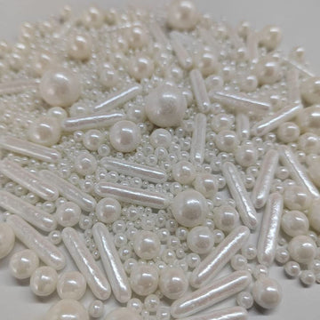 Edible White Pearl Sugar Sprinkles Candy Mix Size Baking Edible Cake Decorations Cupcake Toppers Cookie Decorating Wedding Party