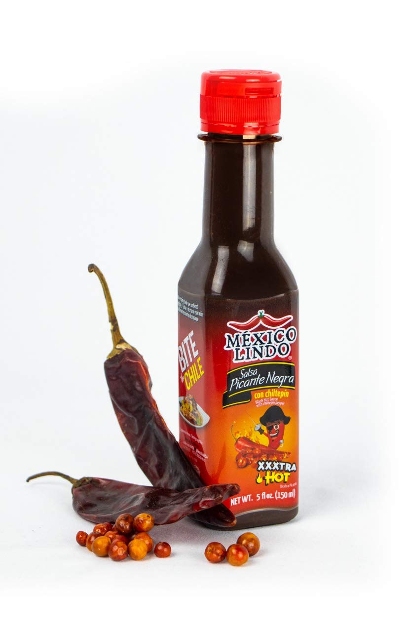 Mexico Lindo Tripack Best Flavors | Habanero Red Hot Sauce, 7 Mares Hot Sauce & Picante Negra Xxxtra Hot Sauce | 5 Fl Oz Bottles