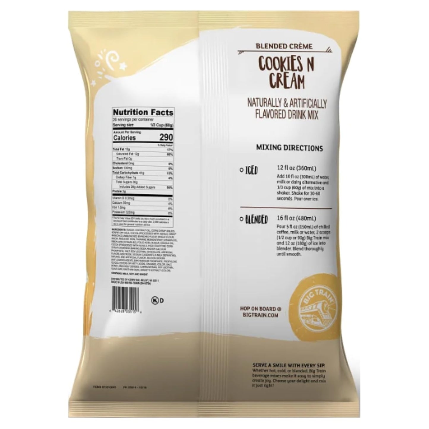 Big Train Cookies N Cream Blended Crme Beverage Mix, 3.5 Pound (Pack of 1)