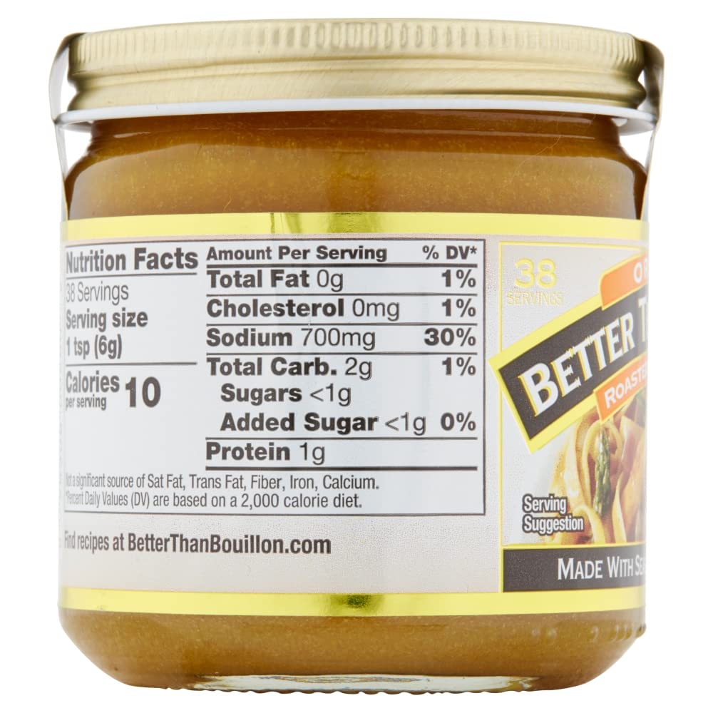 Better Than Bouillon Organic Roasted Chicken Base, 8-Ounce Jar (Pack of 6), USDA Organic, 38 Servings per Jar