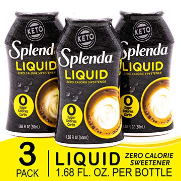 SPLENDA LIQUID Zero calorie Sweetener drops 1.68 Ounce Bottle (Pack of 3)