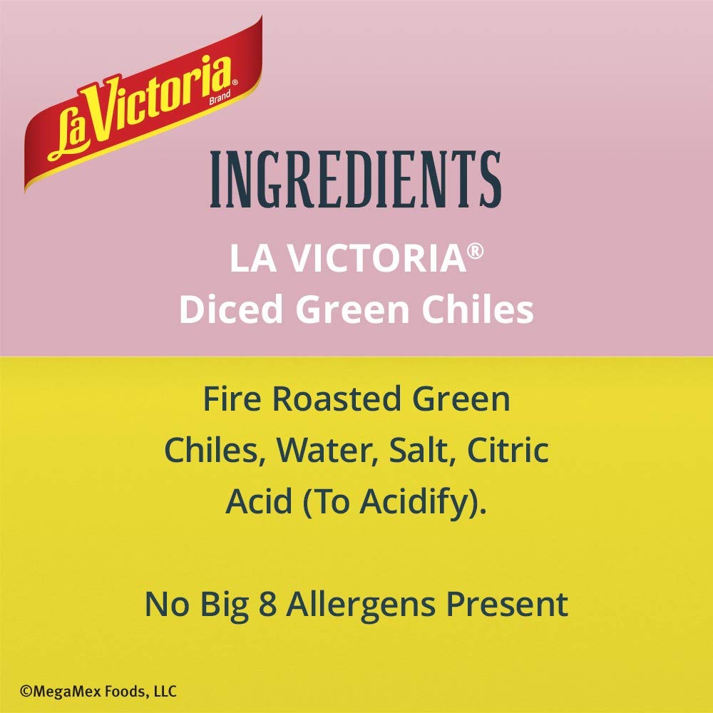 La Victoria Fire Roasted Diced Green Chiles, Mild, 4 Ounce (Pack of 24)